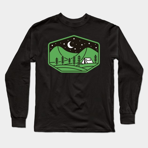 Green Camp Long Sleeve T-Shirt by quilimo